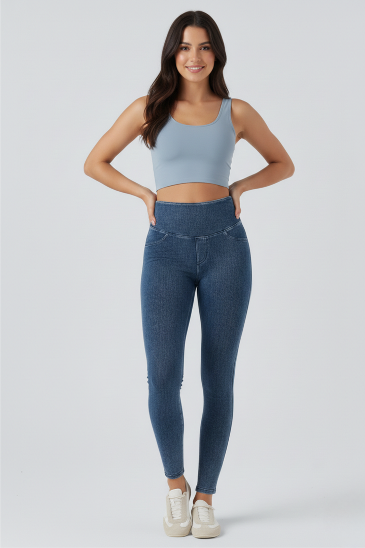 Snugz High-Waist Cargo Jeggings – Super Stretch Denim-Look Leggingsaos-init aos-animate
