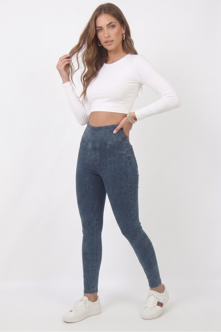 Snugz High-Waist Cargo Jeggings – Super Stretch Denim-Look Leggingsaos-init aos-animate