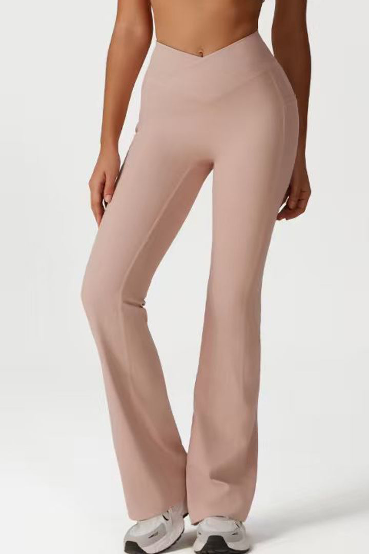 Gym Bunny Pocket-Perfect Flare leggings- Warm Taupeaos-init aos-animate