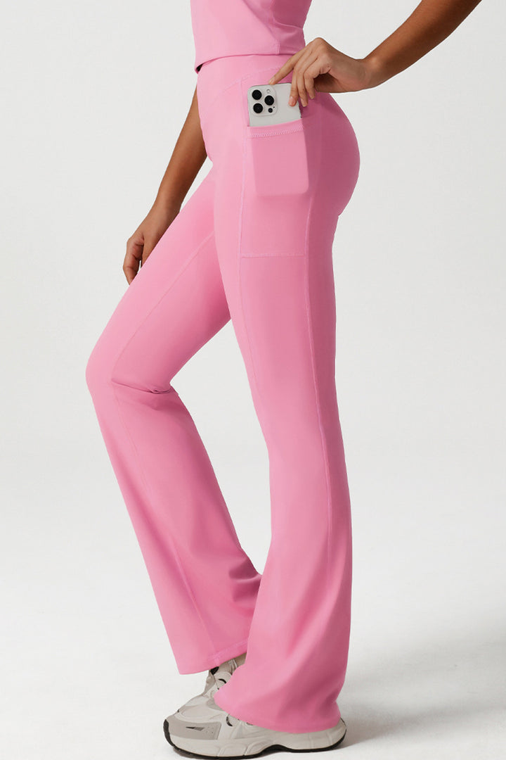Gym Bunny Pocket-Perfect Flare leggings- Pinkaos-init aos-animate