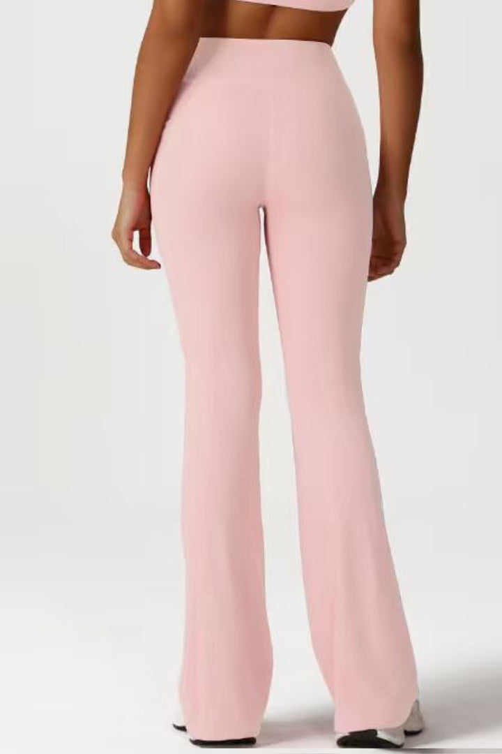 Gym Bunny Pocket-Perfect Flare leggings- Light pinkaos-init aos-animate