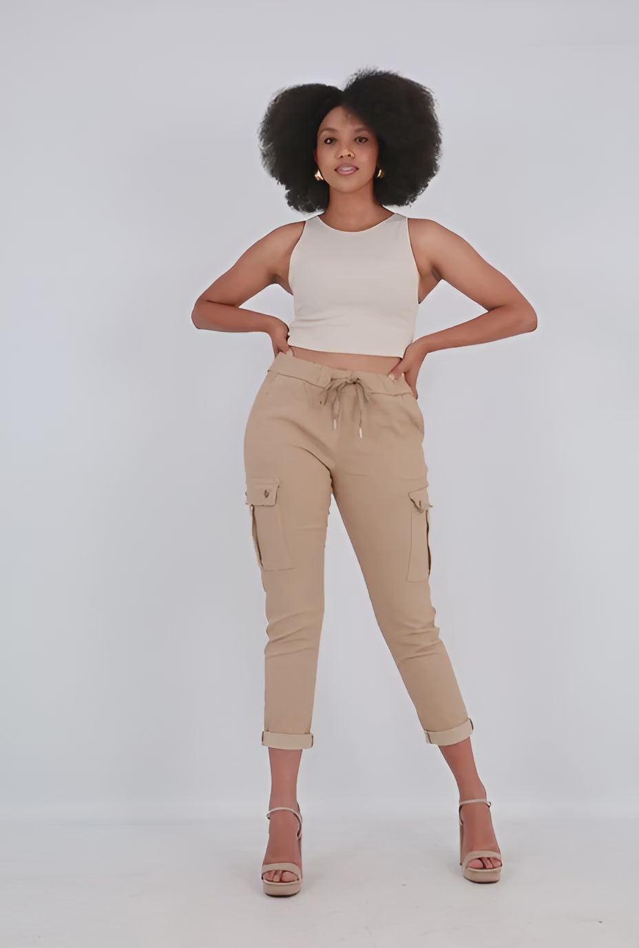 Made in Italy Magic Pants- Sand brown cargoaos-init aos-animate