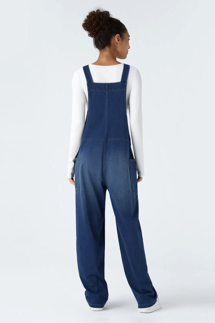 Snugz Super Stretch Denim Dungaree- Dark Blueaos-init aos-animate