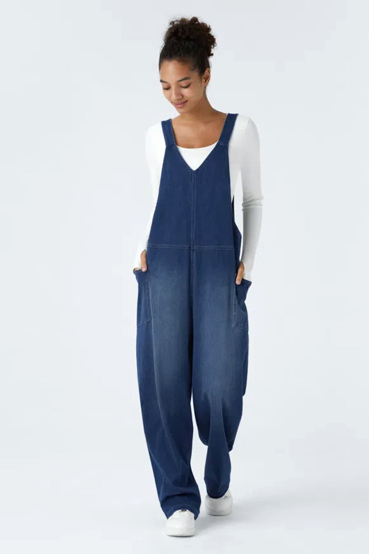 Snugz Super Stretch Denim Dungaree- Dark Blueaos-init aos-animate