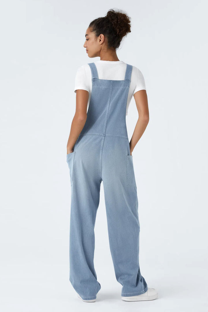 Snugz Super Stretch Denim Dungaree- light blueaos-init aos-animate