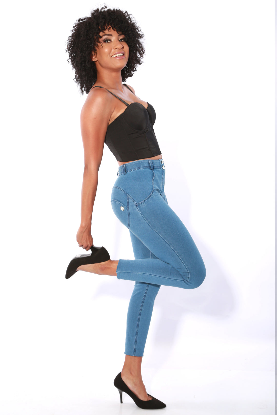 Mid waist Shapewear Butt lifting Shaping pants Jeggings -light Blue – Shape  Wear Shop