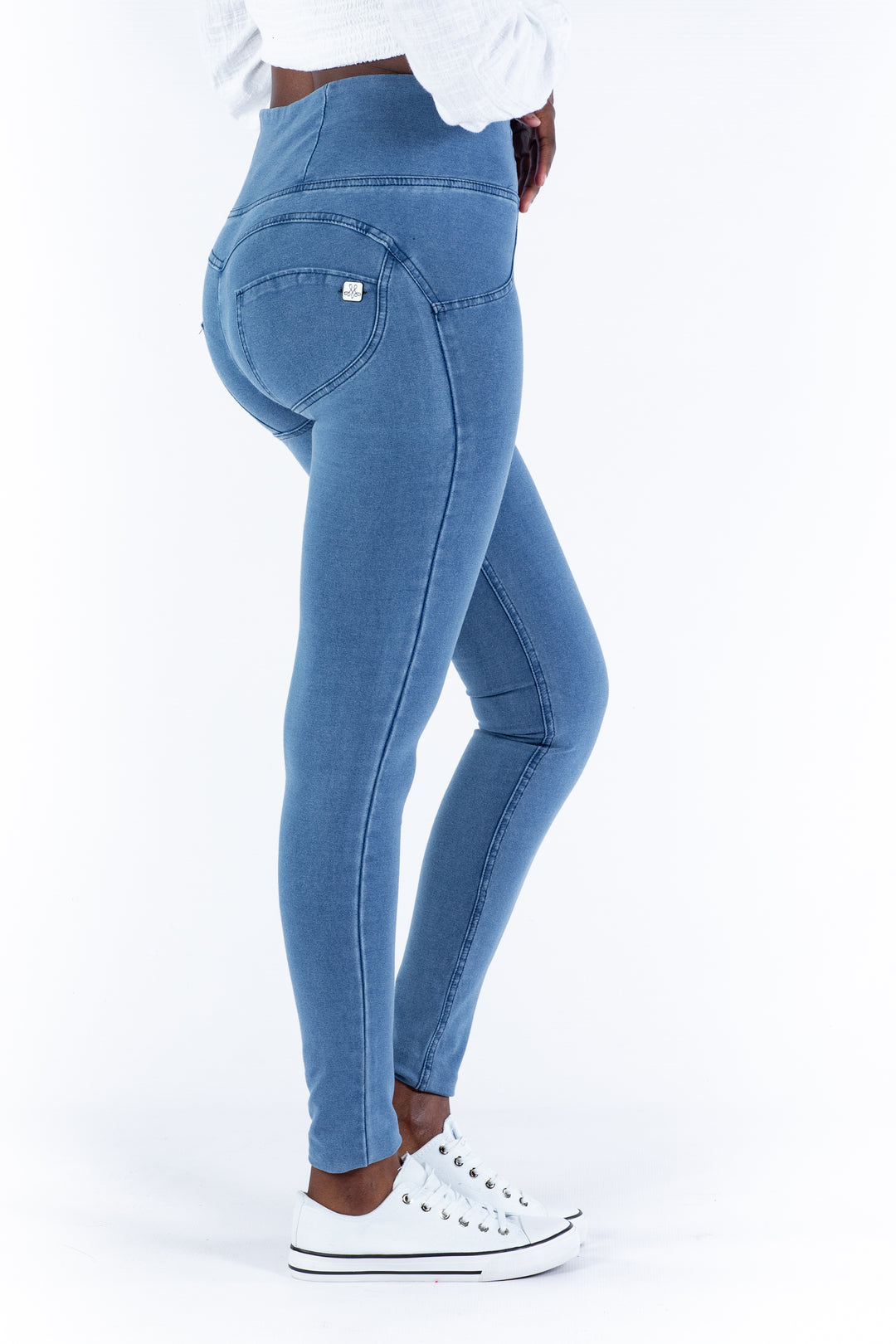 High waist Butt lifting Shaping jeans/Jeggings - Light blueaos-init aos-animate