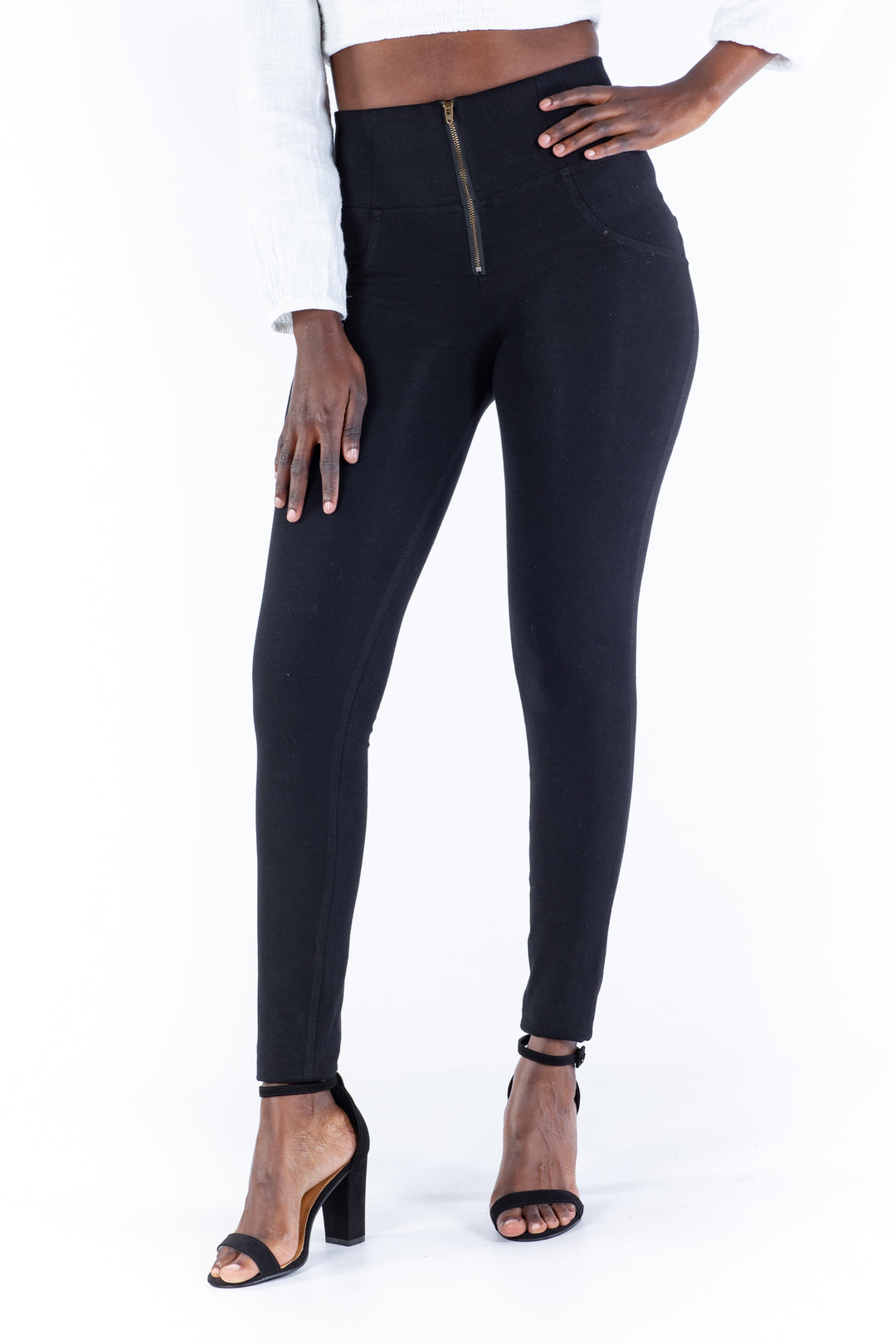 Compression Leggings with cell pocket - black