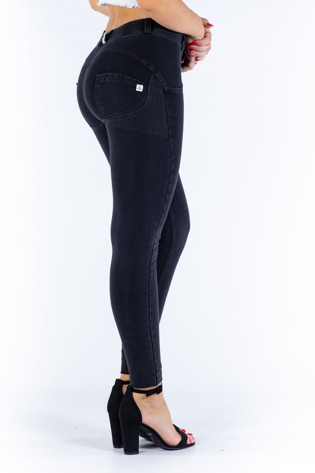 Mid waist Butt lifting Shaping Jeans/Jeggings - Black washaos-init aos-animate