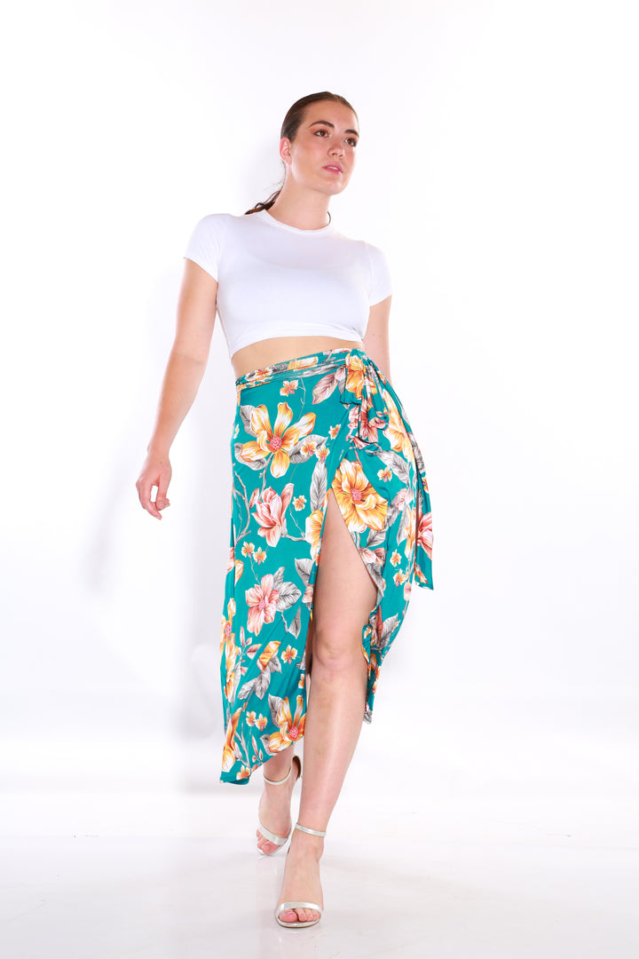 Wrap Floral midi skirt - lily Blueaos-init aos-animate