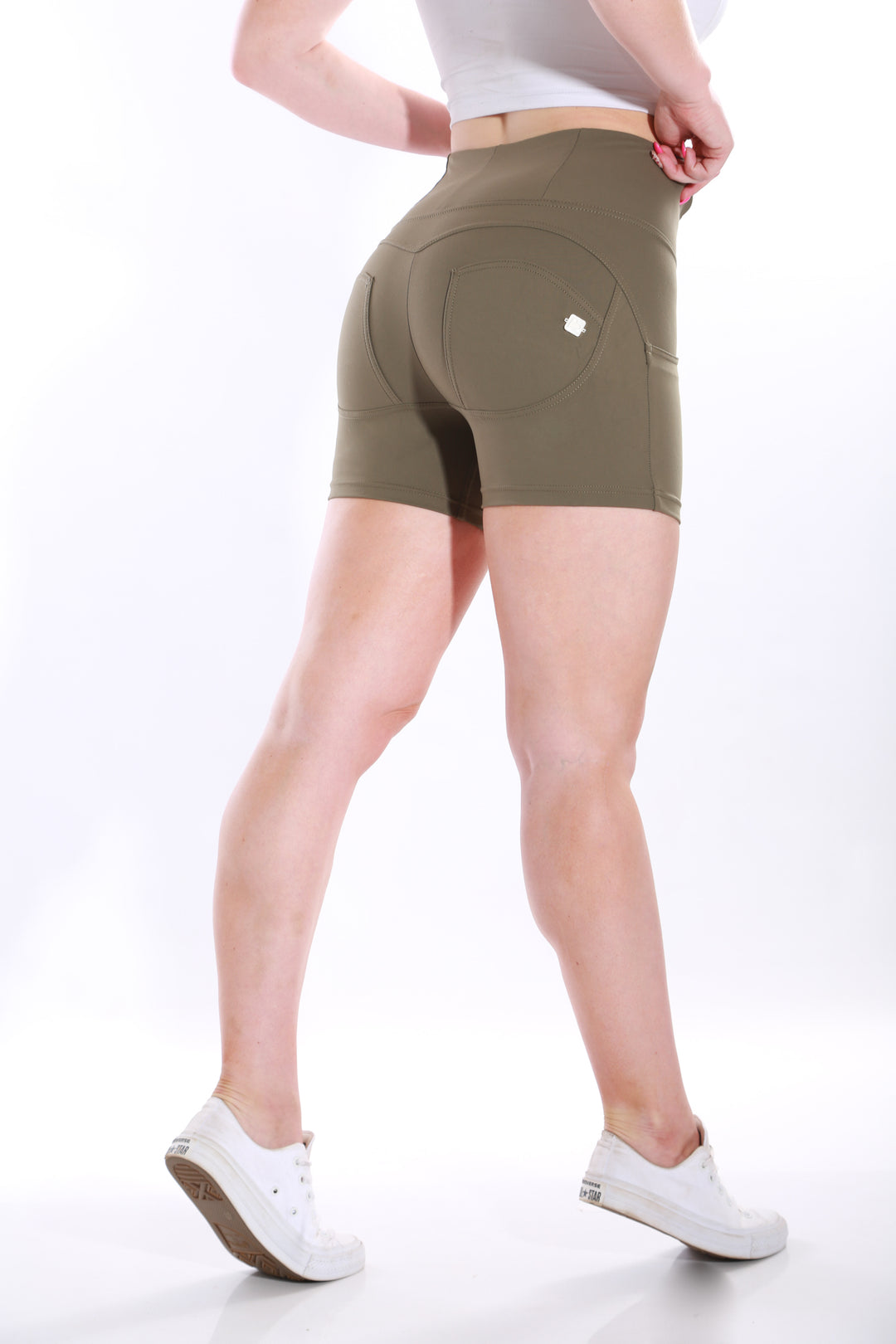 Shapewear High waist Butt lifting Shaping shorts - Olive spandexaos-init aos-animate