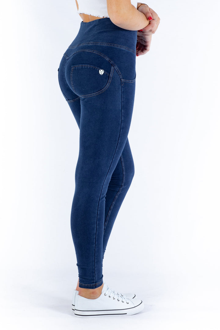 High waist Butt lifting Shaping jeans/Jeggings - Dark Blueaos-init aos-animate