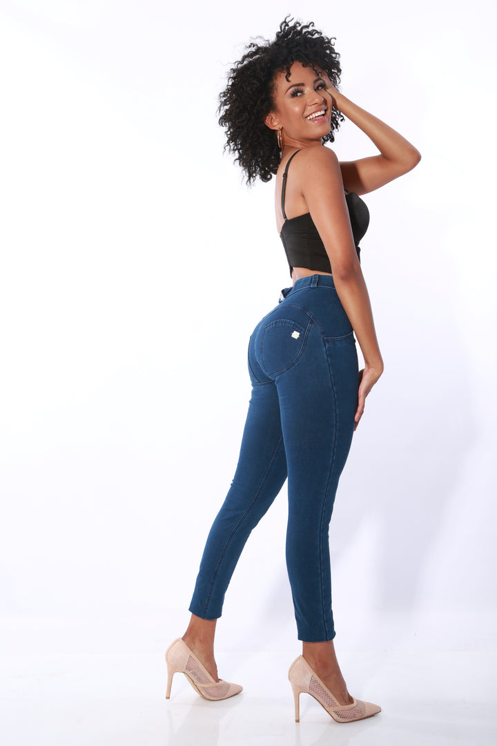 Mid waist Butt lifting Shaping pants Jeans/Jeggings - Dark Blueaos-init aos-animate