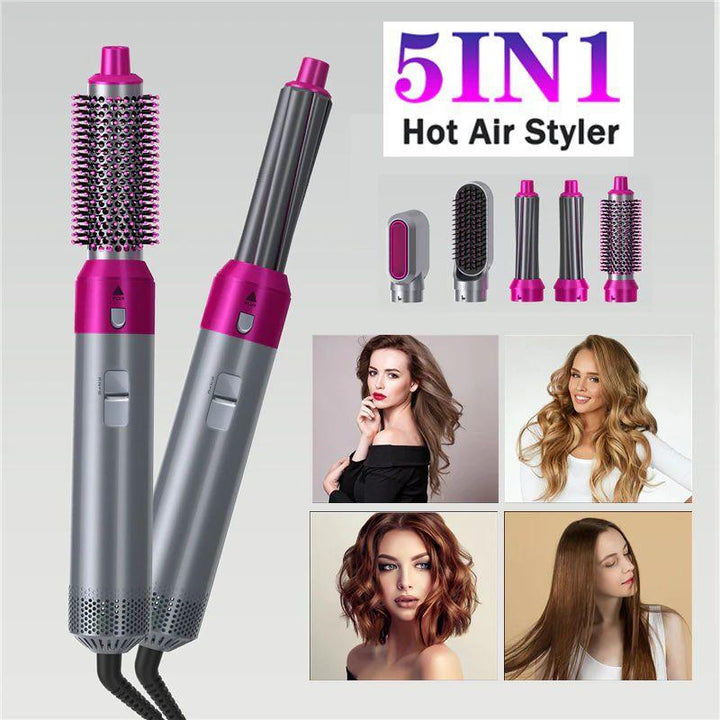 NEW 5 in 1 Interchangeable Hot Air Brush & Hair Dryeraos-init aos-animate