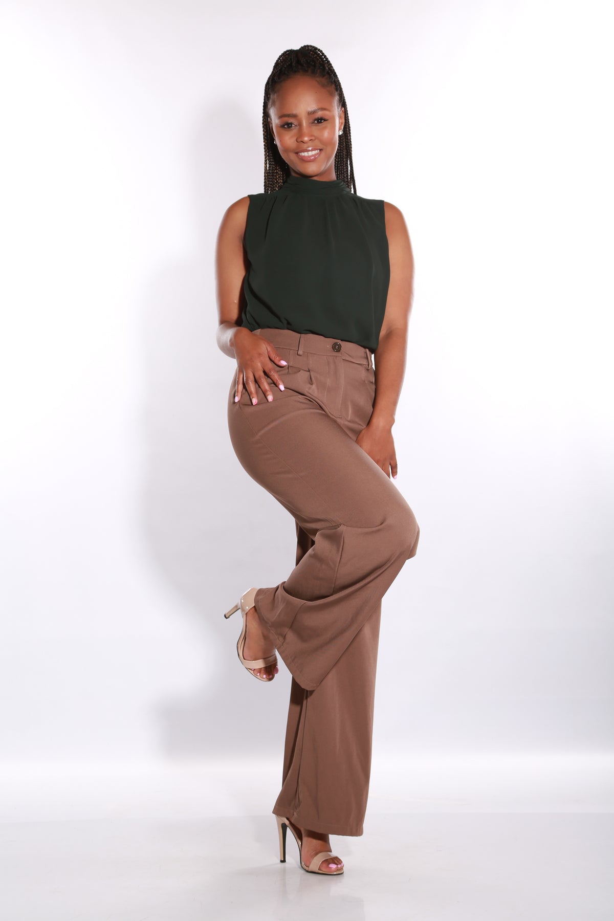 Shapewear TNG Wide leg baggy pants - brown – Shape Wear Shop